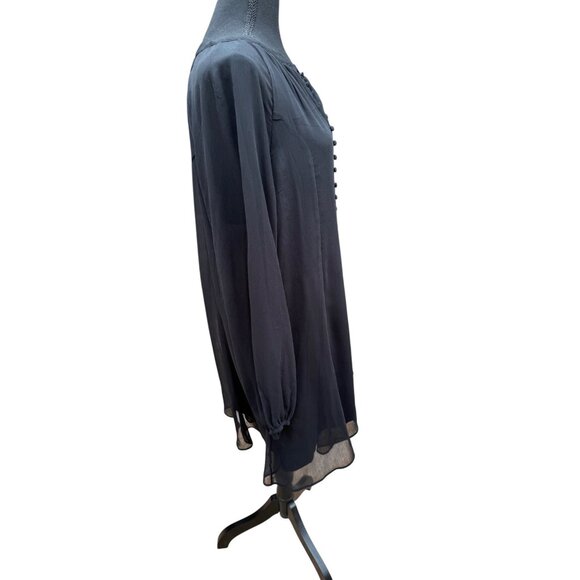 Joie Black Limited Edition Balloon Sleeve Formal Evening Chifon Dress L Coctail - Picture 4 of 11